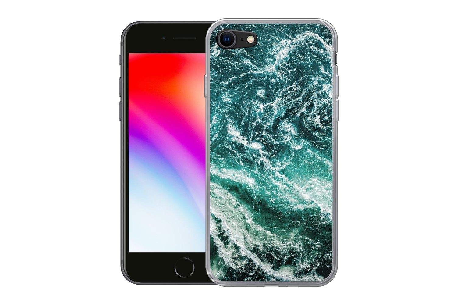 MuchoWow Handyhülle für Apple iPhone 7 Marmor - Gemustert - Natursteine, Smartphone-Bumper, Print, Handy Schutzhülle Dünn