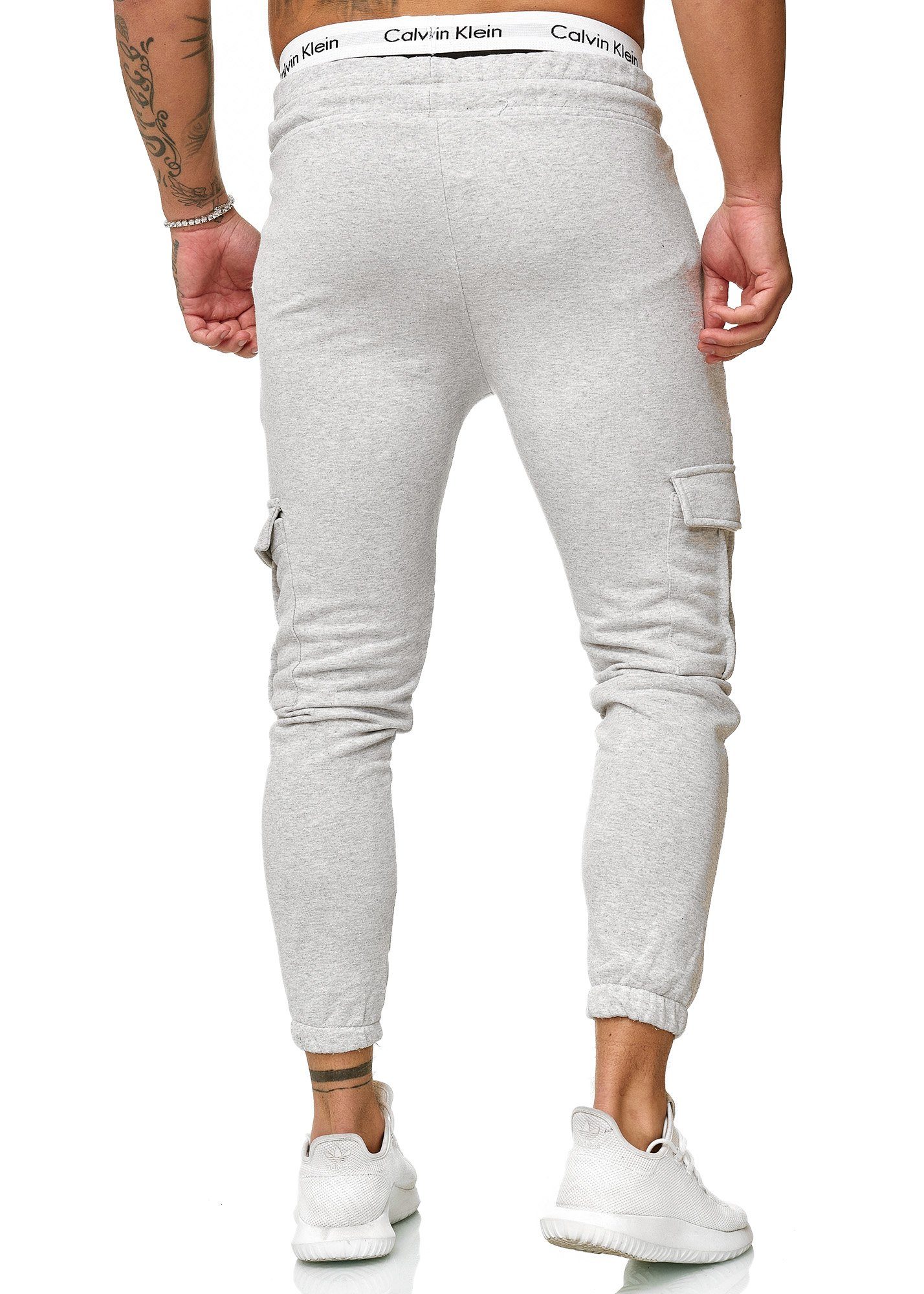 OneRedox Jogginghose 1214C (Sporthose Trainingshose Fitness Sweatpants, Casual 1-tlg) Freizeit Grau