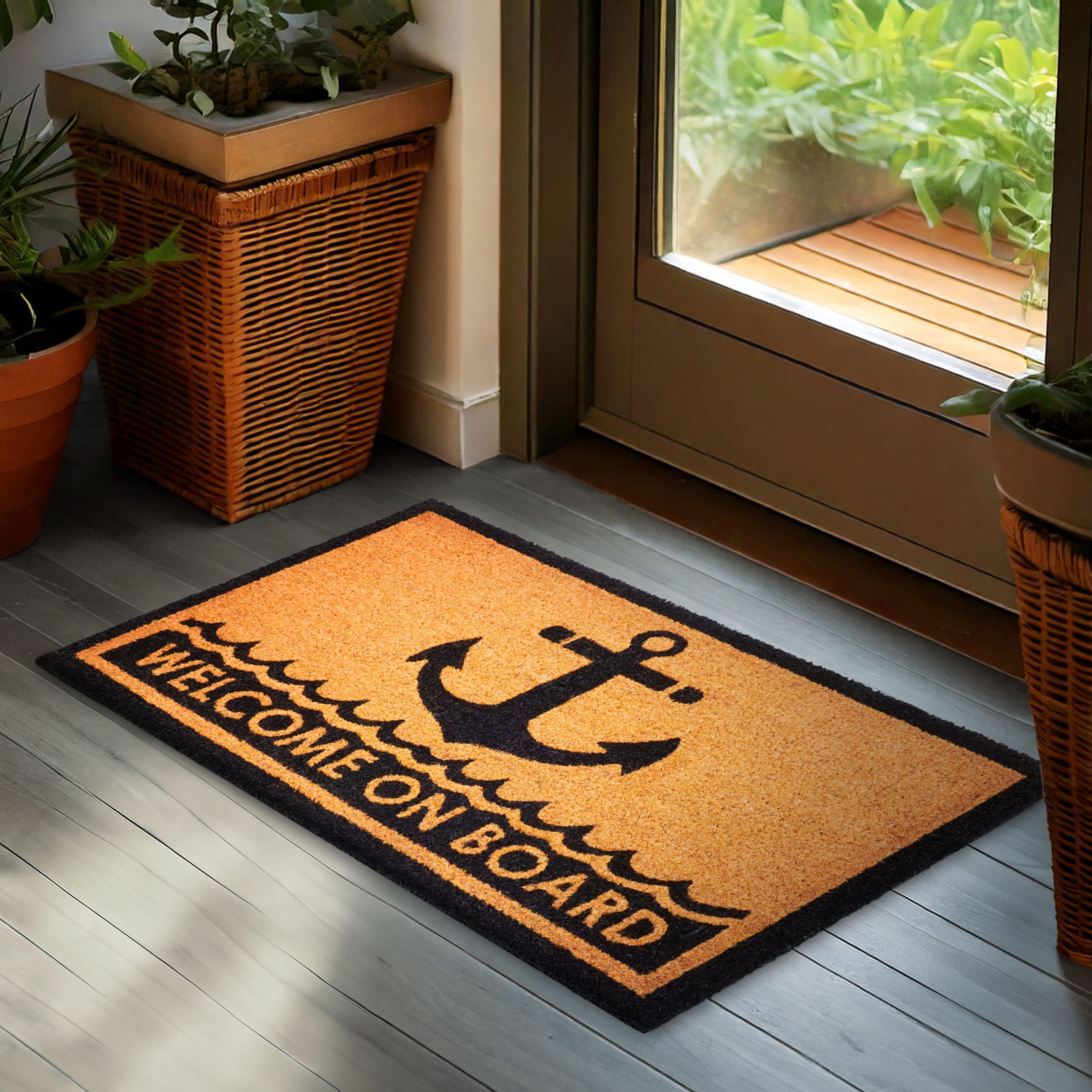 BRUBAKER Fußmatte Welcome on Board - 45 x 75 cm Schmutzfangmatte - Anker, R günstig online kaufen