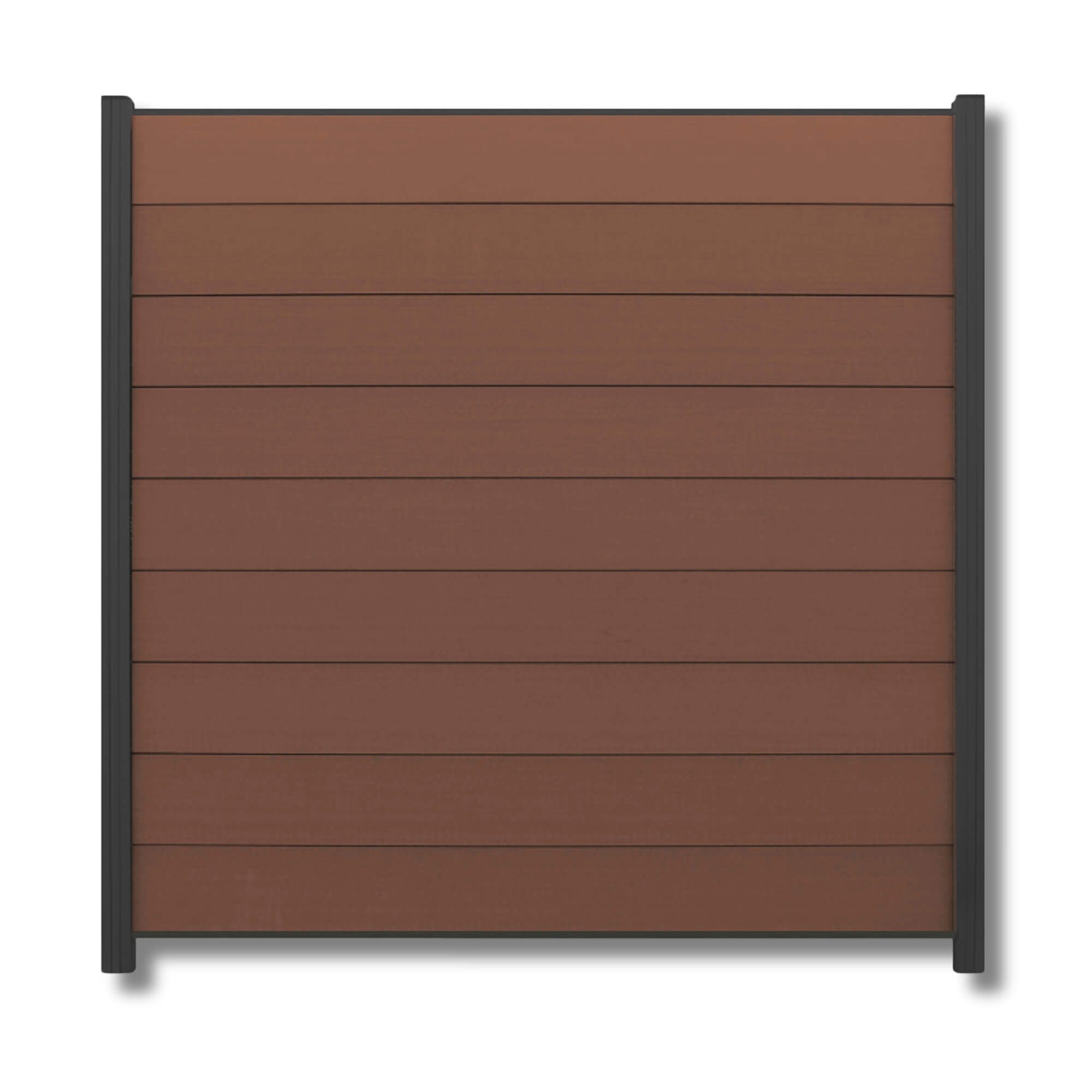 WPC Profi Zaun Set Komplettset Sichtschutzzaun Alupfosten Redwood Braun 180x180cm, (Komplettset, mit Start- und Abschlussleisten, Pfosten und Zubehör)