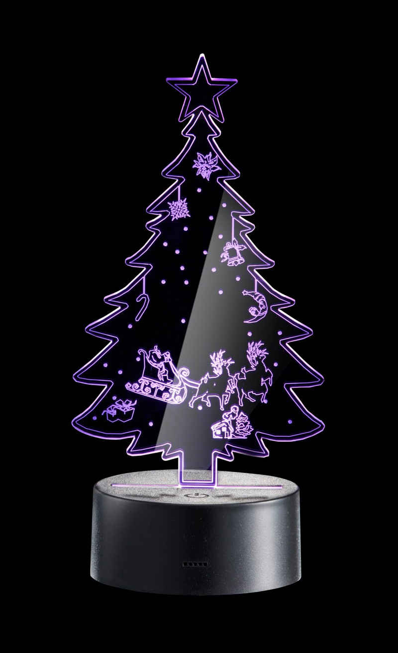 kamelshopping LED-Dekofigur LED Deko Acryl Leuchte im Weihnachtsmotiv, Timerfunktion, 10 LEDs, 7 Farben oder Farbwechsel-Modus
