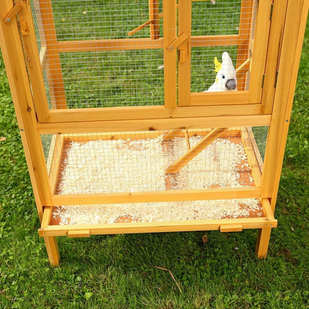 Mucola Vogelhaus Vogelvoliere Holz Vogelkäfig Käfig Papageienkäfig M02 Außenvoliere, Imprägniert und verzinkt