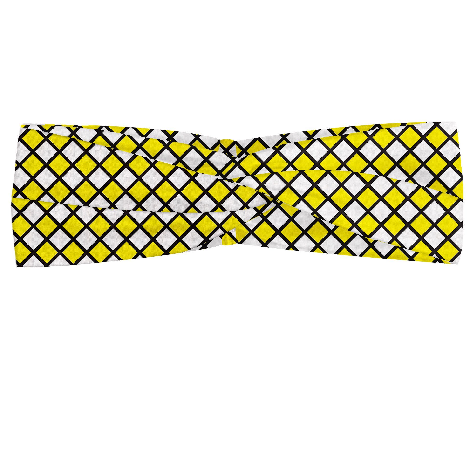 Abakuhaus Stirnband Elastisch und Angenehme alltags accessories Gelb und Weiß geometrische Alt