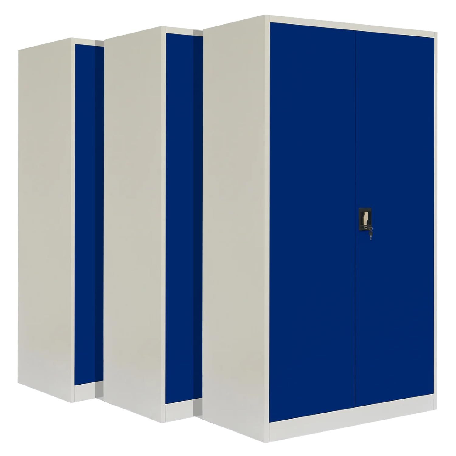 LagerZwei Aktenschrank Mehrzweckschrank 195x100x50 cm (Set, 3-St) abschließbar