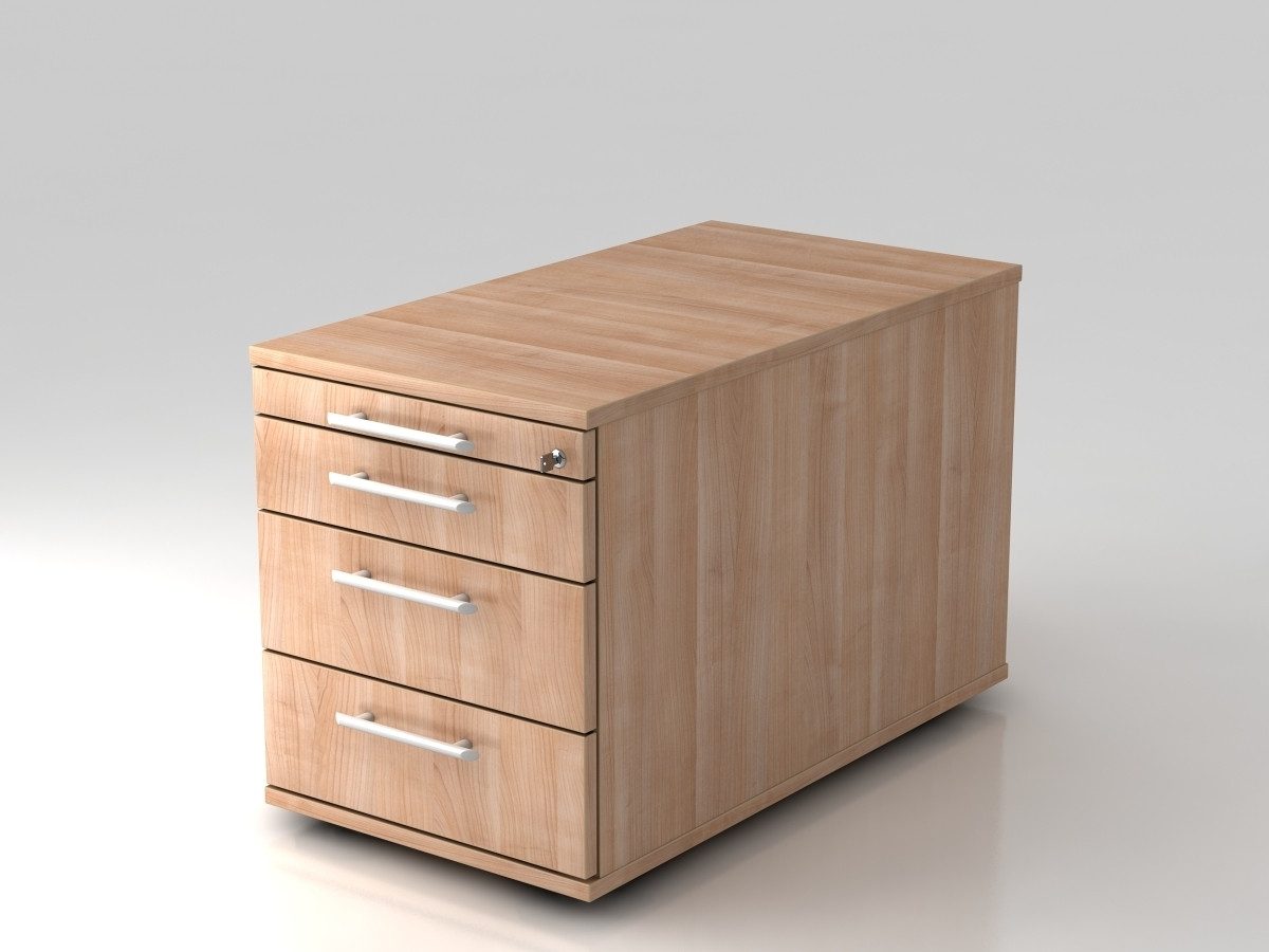 HAMMERBACHER Container Rollcontainer Solid TC mit 3 Schüben BxTxH 428x800x562mm Nussbaum