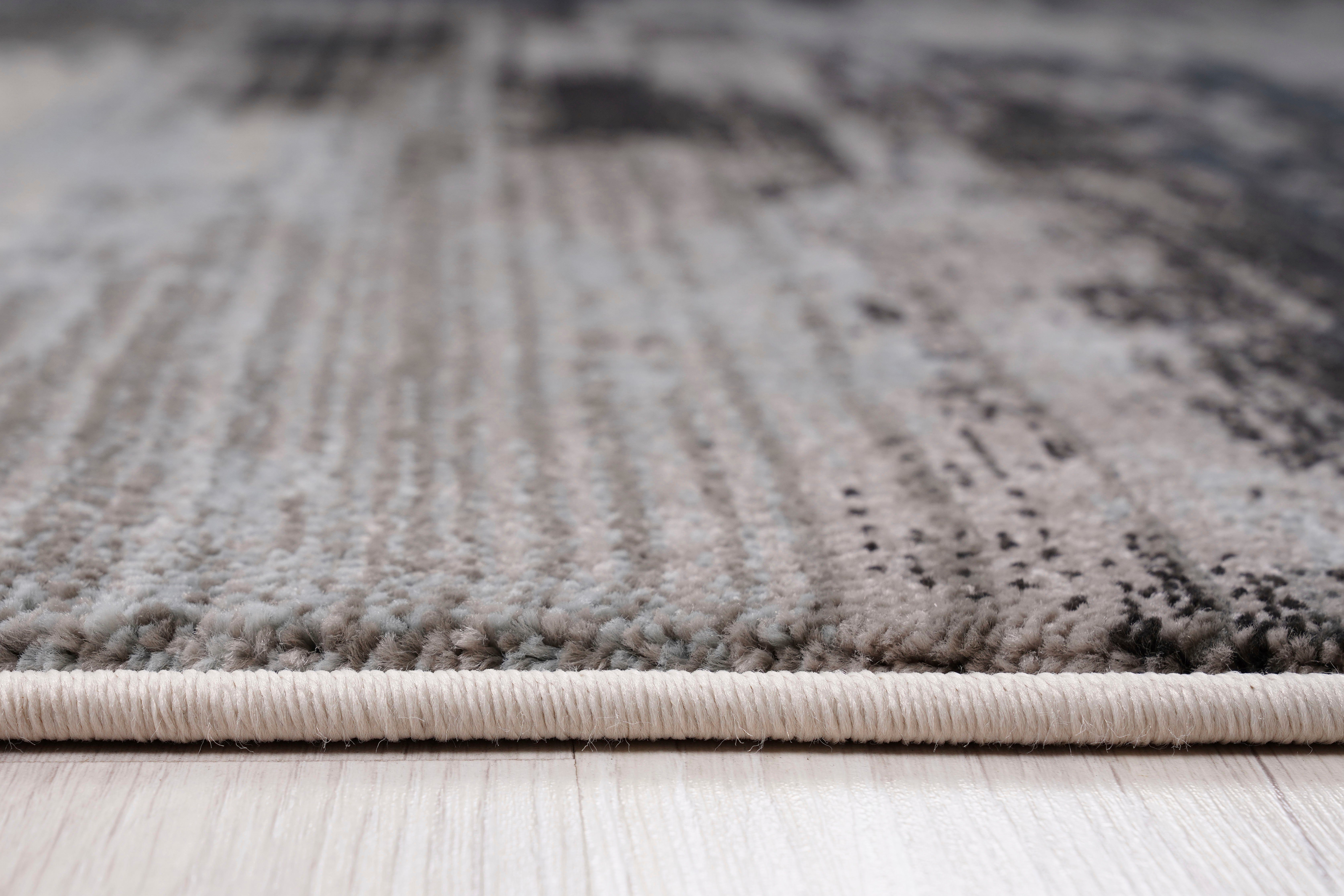 Teppich Joah, Leonique, Haptik, pflegeleicht weiche 18 mm, Design, Höhe: grau abstraktes rechteckig