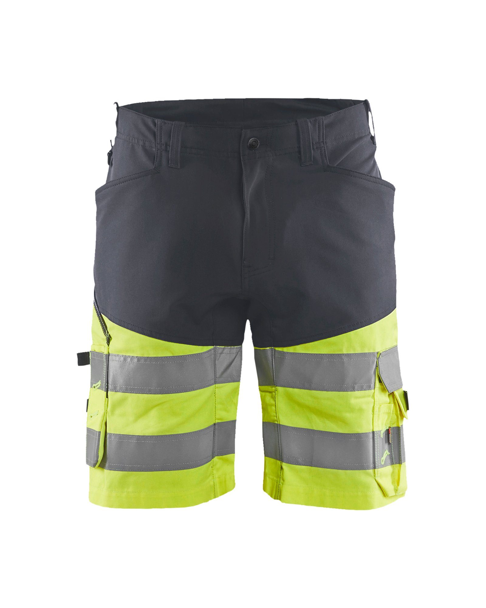 (1-tlg) Arbeitsshorts Shorts vis mit BLÅKLADER mittelgrau/high Vis Stretch orange High