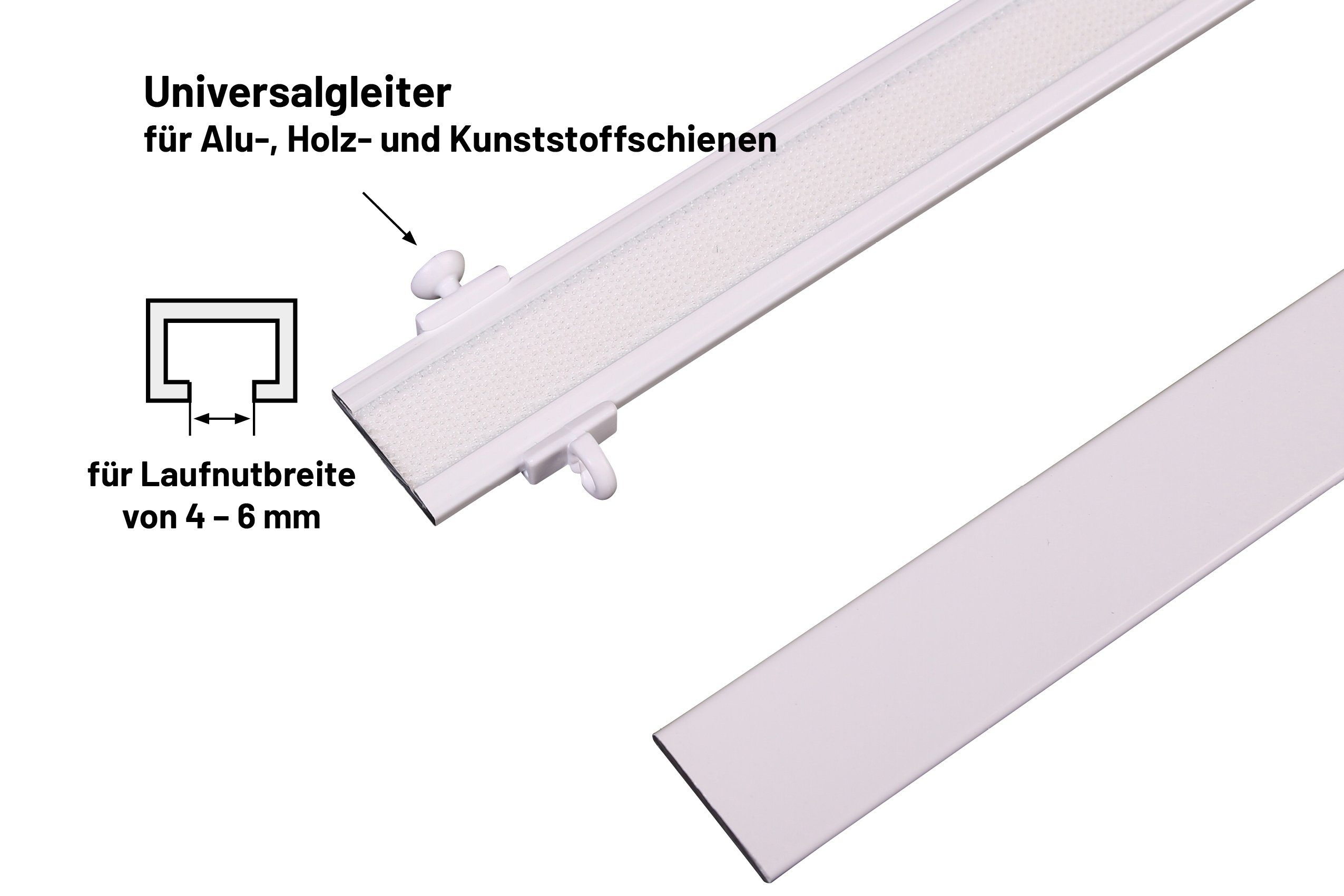 Deco-Raum Paneelwagen mit Klettband und Beschwerungsprofil, Schiebegardinen, (Komplett-Set, 2-St., Flächenvorhangschienen Set), Flächenvorhang-Technik – Bild 4 von 5