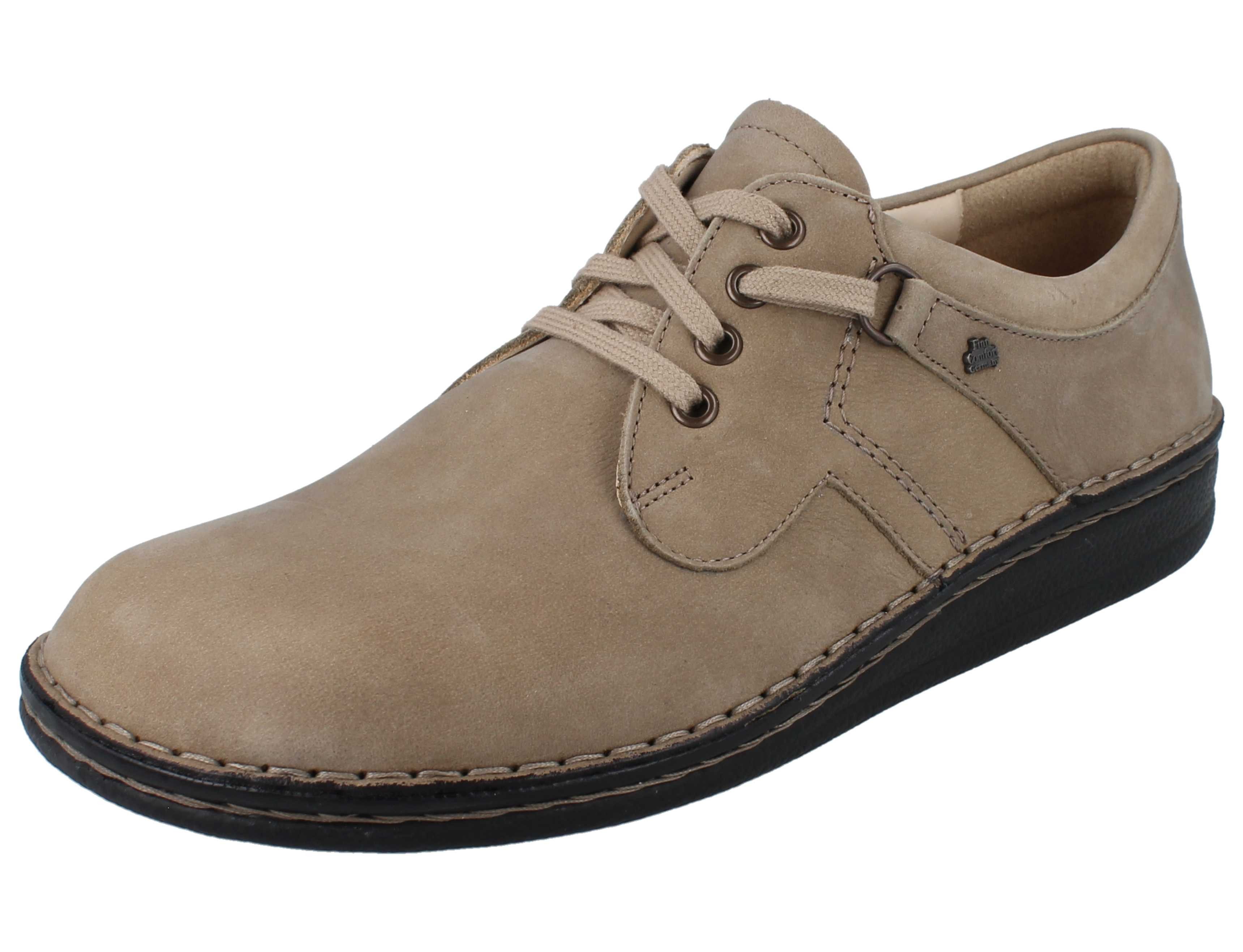 Finn Comfort FINN COMFORT Vaasa Herren Halbschuhe beige sand Nubukleder - Größe: Schnürschuh Wechselfußbett