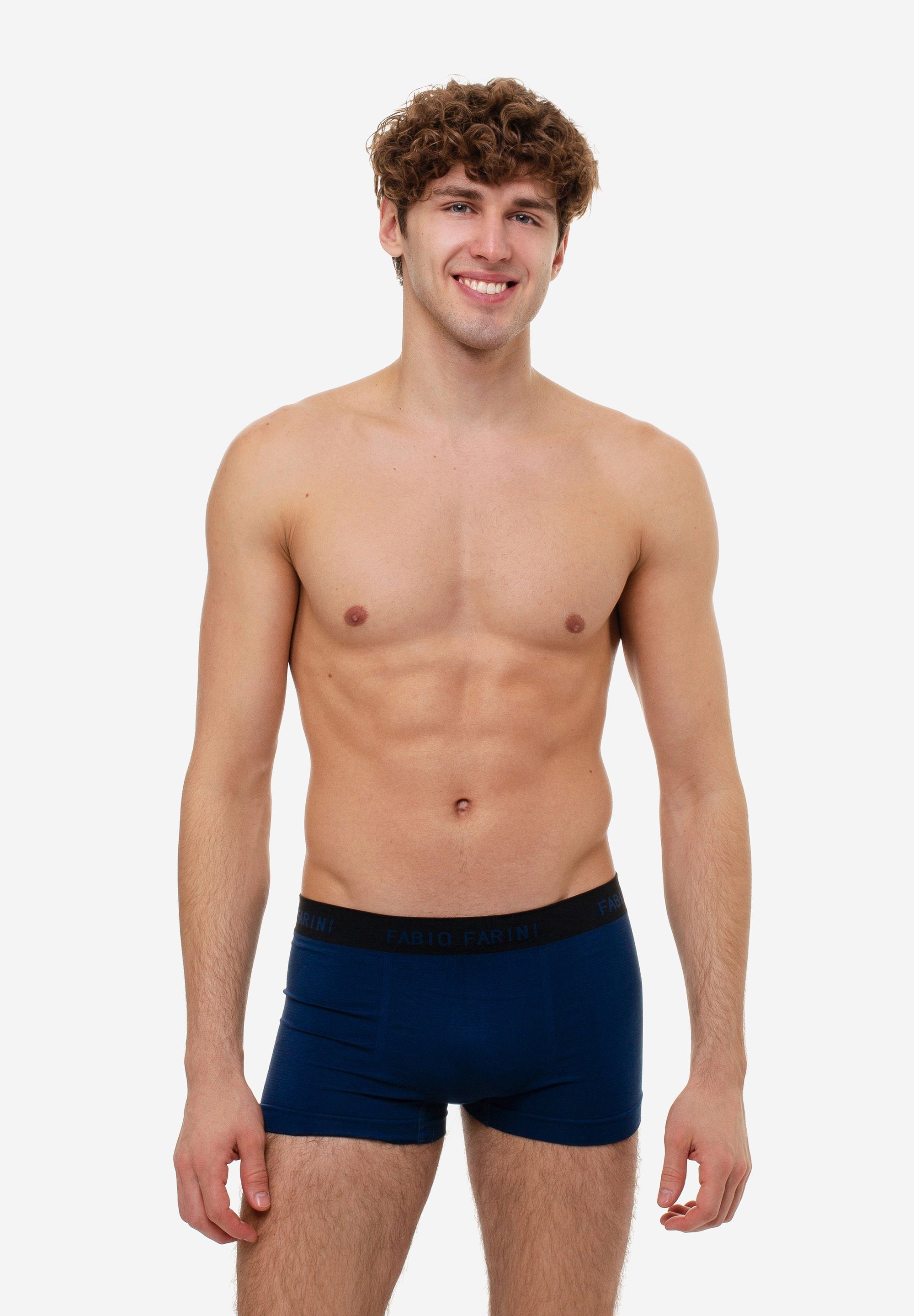 Fabio Farini Boxershorts Herren weicher Microfaser Logoschriftzug (4-St) 14 Look im Männer Unterhosen - Retroshorts aus Set mit sportlichen
