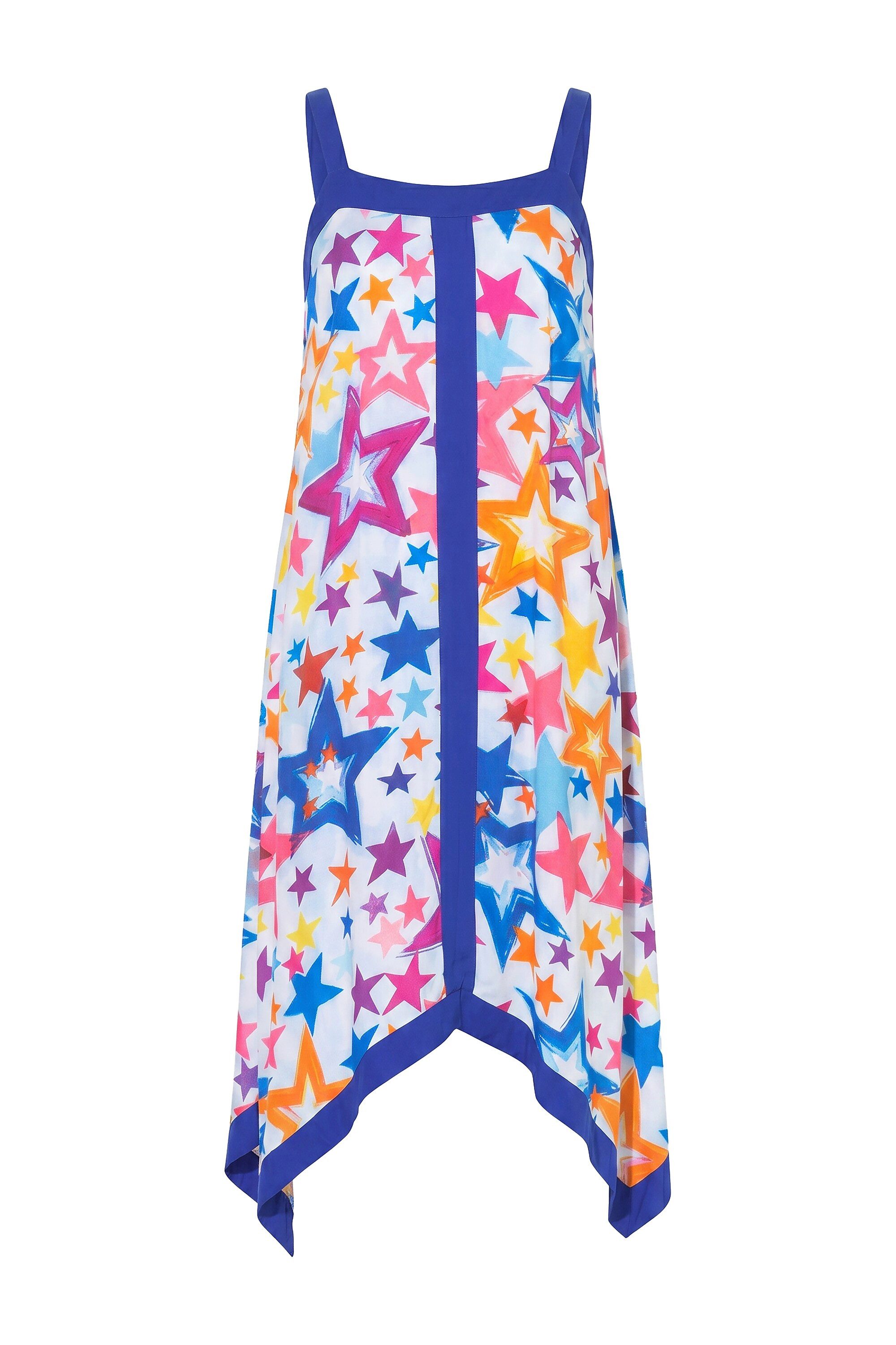 Angel of Style Jerseykleid Viskose Kleid ärmellose A-Linie Sternenmuster