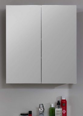 Furn.Design Badezimmerspiegelschrank Lemos (Badschrank in grau Rauchsilber, 60 x 67 cm) mit viel Stauraum