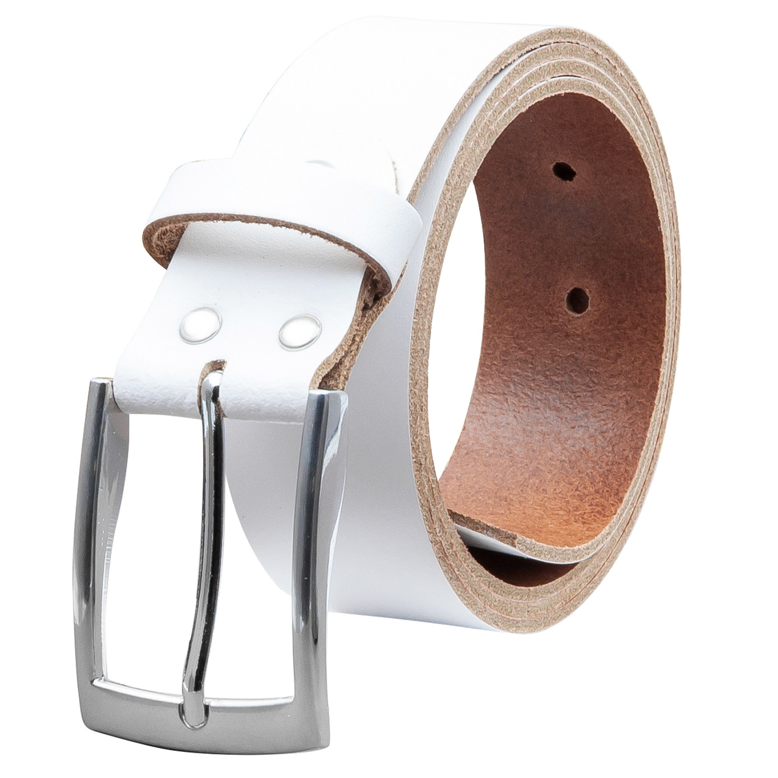 COLOGNEBELT Ledergürtel OM421-SL-Weiss MADE IN GERMANY, günstig online kaufen