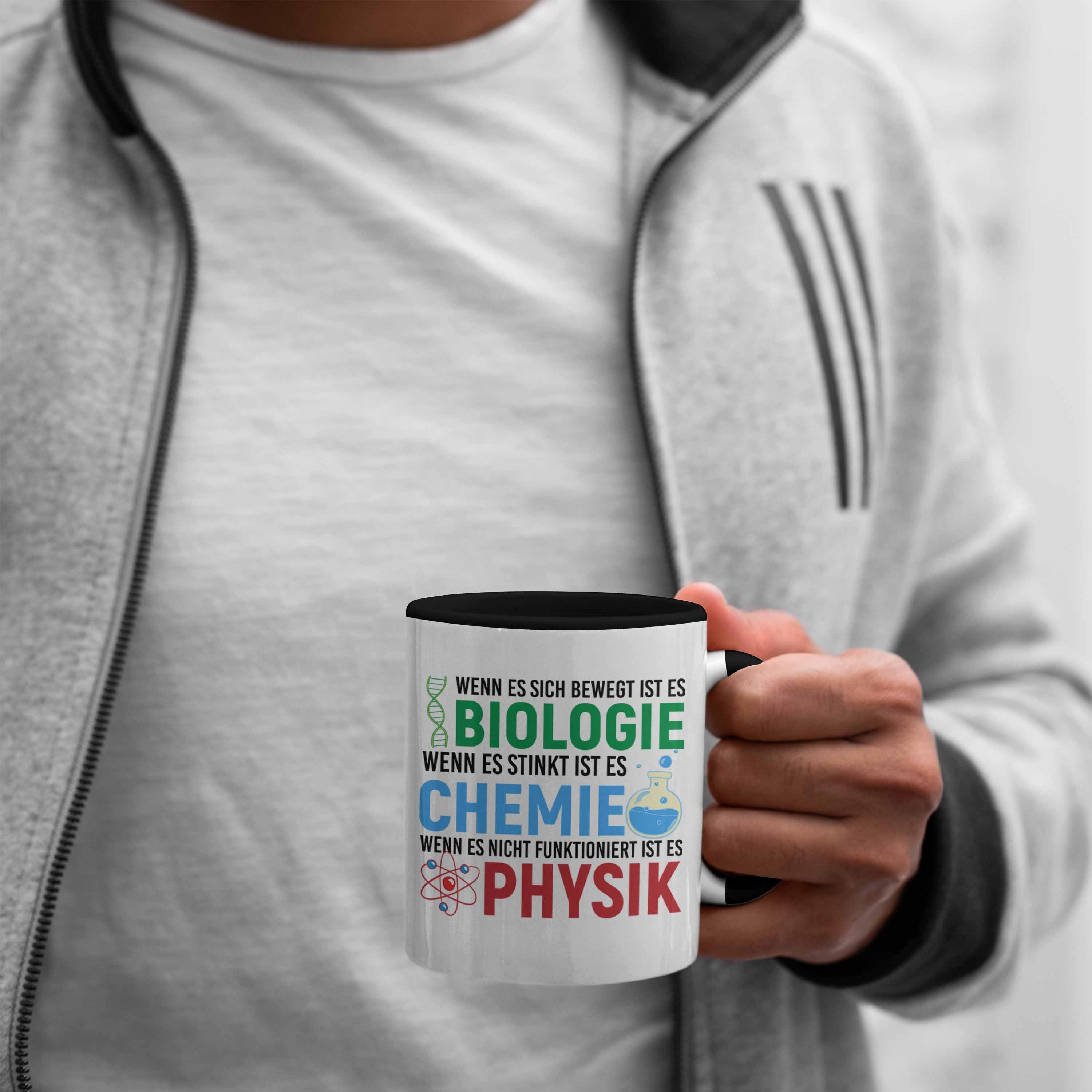 Geschenkidee Biologie Geschenkidee Tasse Physik Studium Chemie - Naturwissenschaften Trendation Student Schwarz Geschenk Tasse Nerd Lehrer Trendation