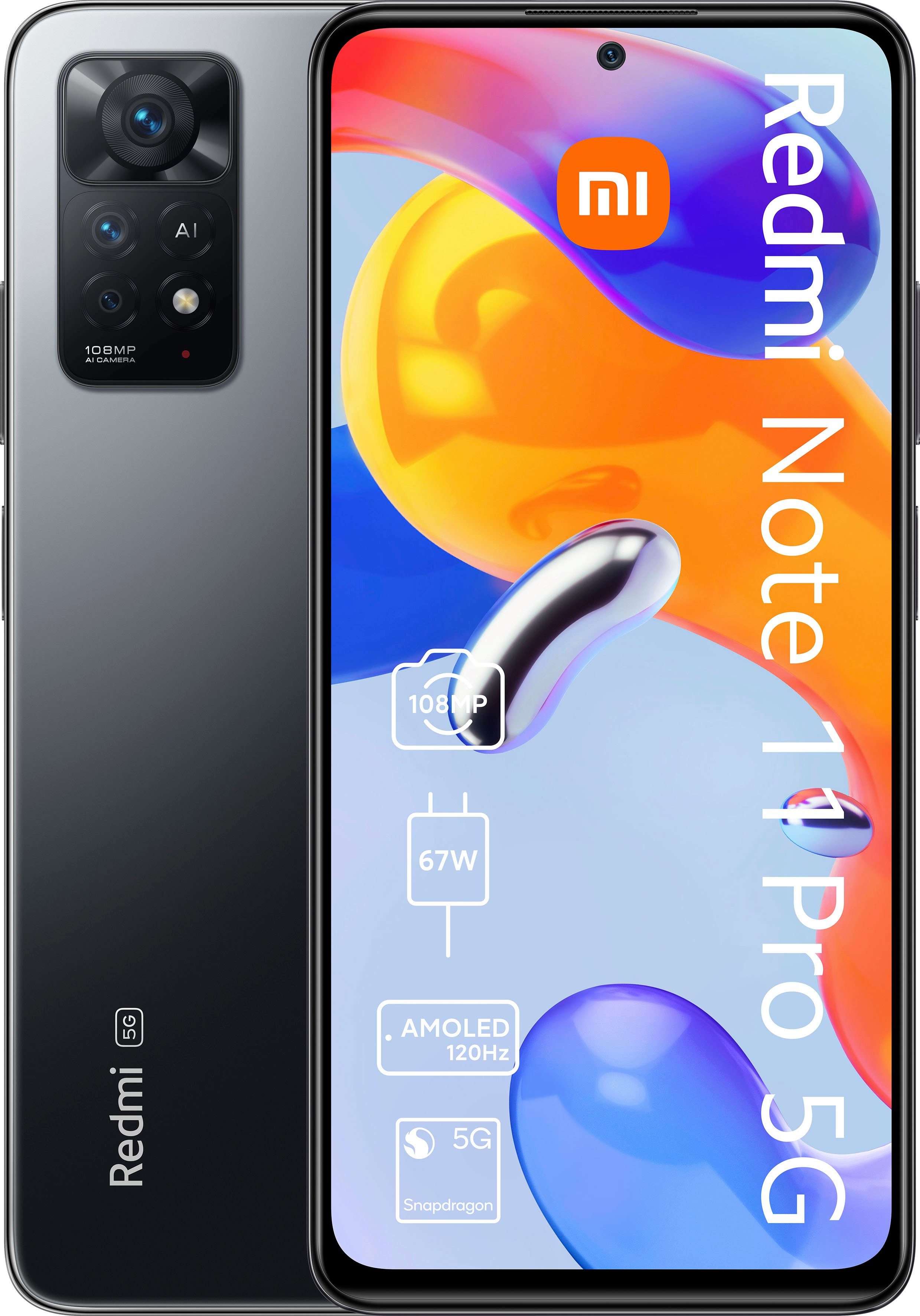 Graphite 5G MP Xiaomi Pro (16,94 Smartphone Zoll, 128 11 GB Note 108 cm/6,67 Speicherplatz, Kamera) Redmi Gray