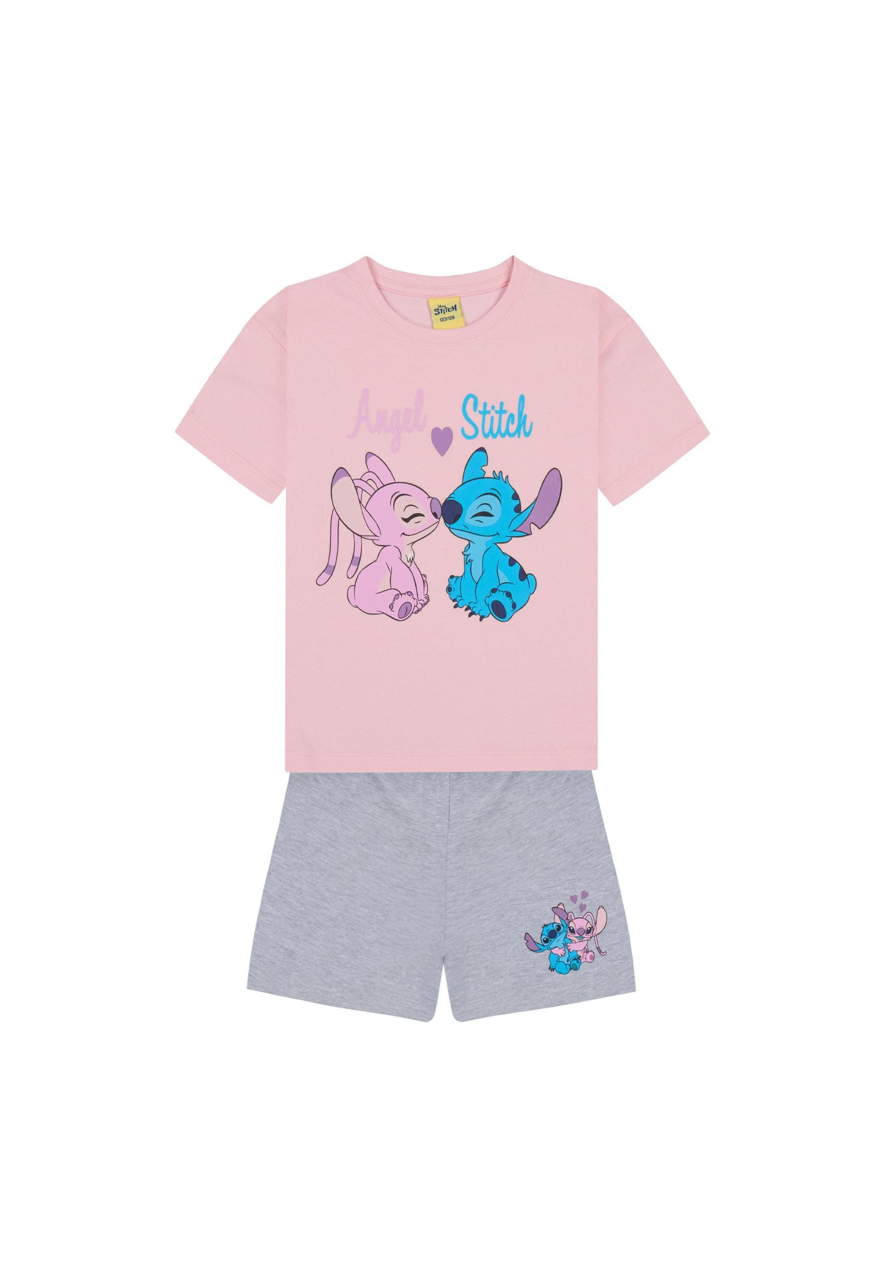 ONOMATO! Shorty Disney Lilo und Stitch Schlafanzug für Mädchen Kurz Pyjama Shorty (2 tlg)