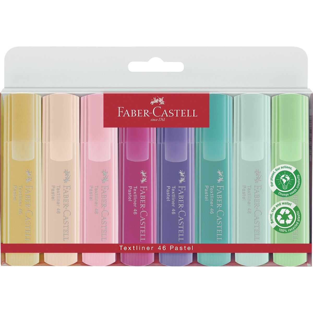 Faber-Castell Tintenfeinschreiber FABER-CASTELL Textliner 1546 Pastell 8 Stück