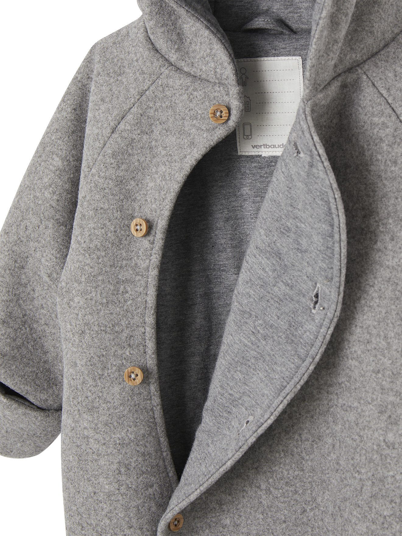 vertbaudet Overall Baby Ausfahrsack mit Kapuze und Knopfverschluss Recycling-Polyester, mit Kapuze