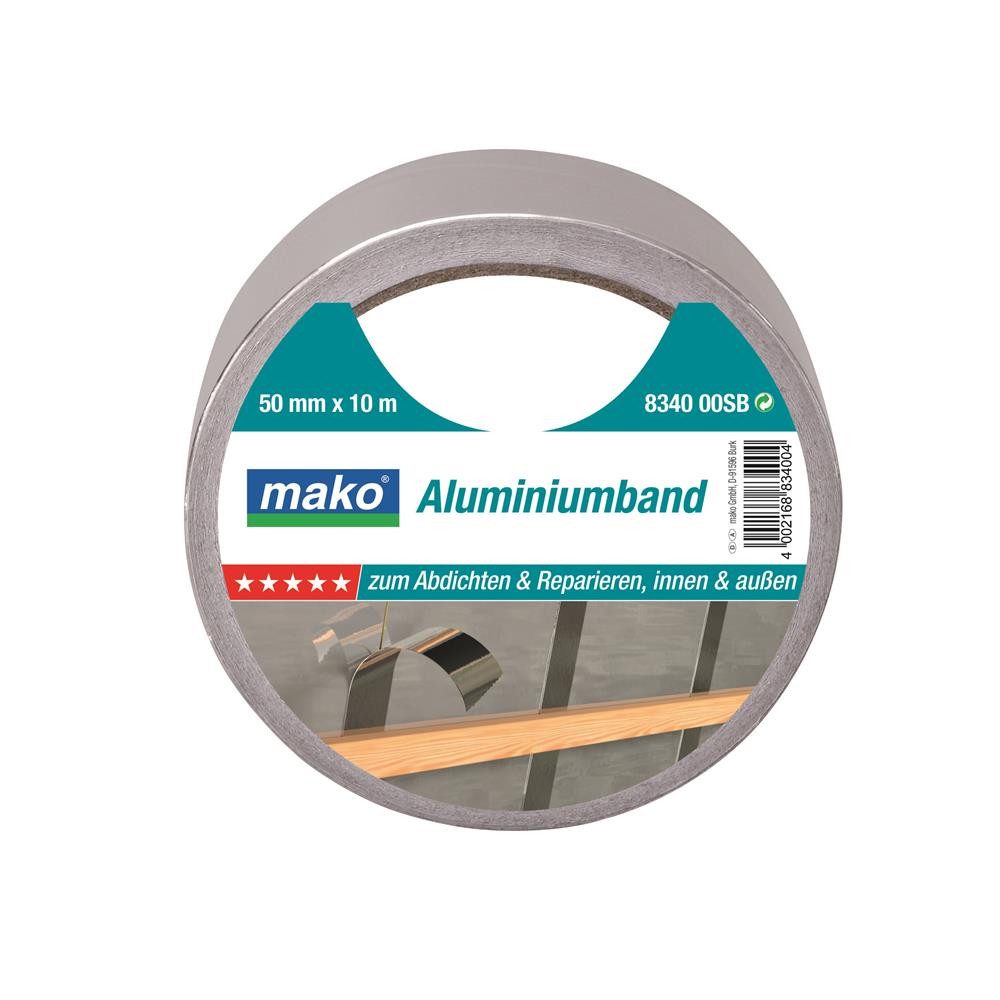 mako Klebeband Aluminiumband 100°C, 50 mm x 10 m, silber, 5 Stern