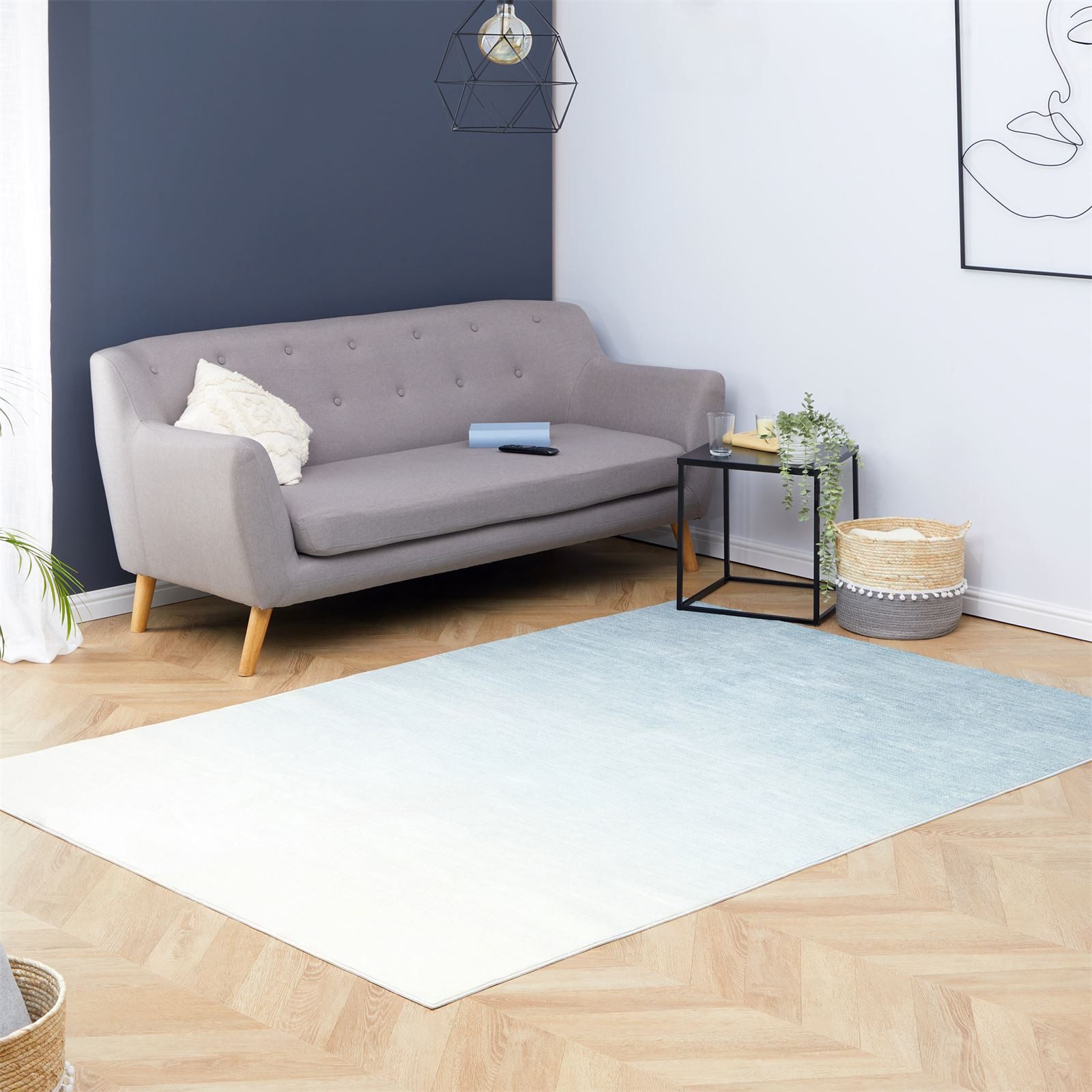 IDIMEX Teppich OMBRE, Wohnzimmerteppich 160x230cm Kurzflor, waschbar mit Om günstig online kaufen