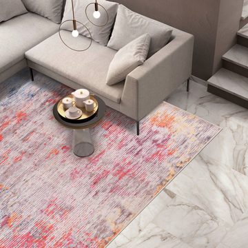 Designteppich Modern Teppich Wohnzimmerteppich Abstrakt Bunt, Mazovia, 80 x 150 cm, Fußbodenheizung, Allergiker geeignet, Rutschfest