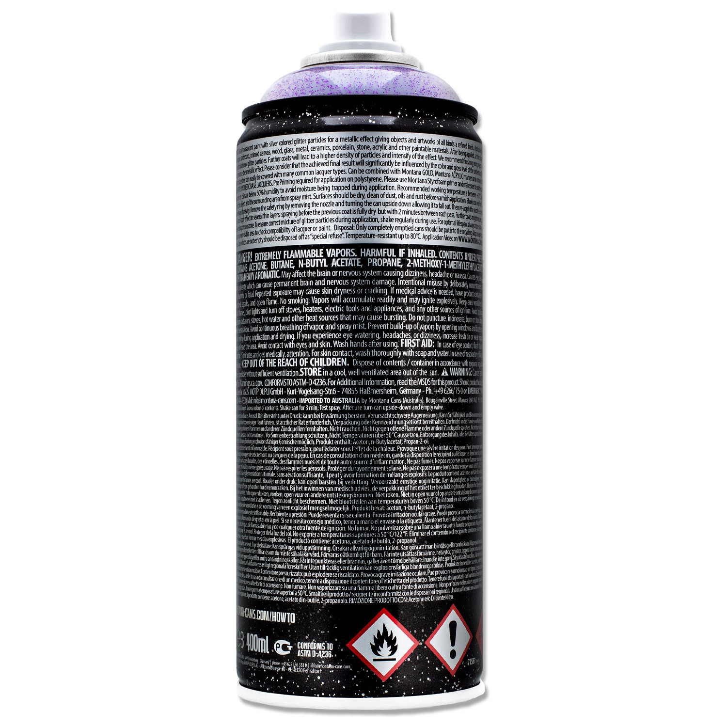 Montana Cans Sprühlack Montana GLITTER 400ml Glitzerspray für Deko, Basteln, DIY