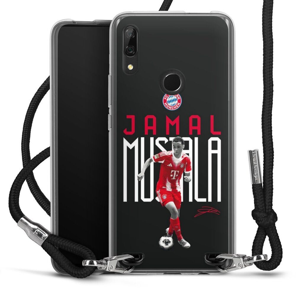 DeinDesign Handyhülle FC Bayern München Jamal Musiala Offizielles Lizenzprodukt, Huawei P Smart Z Handykette Hülle mit Band Case zum Umhängen