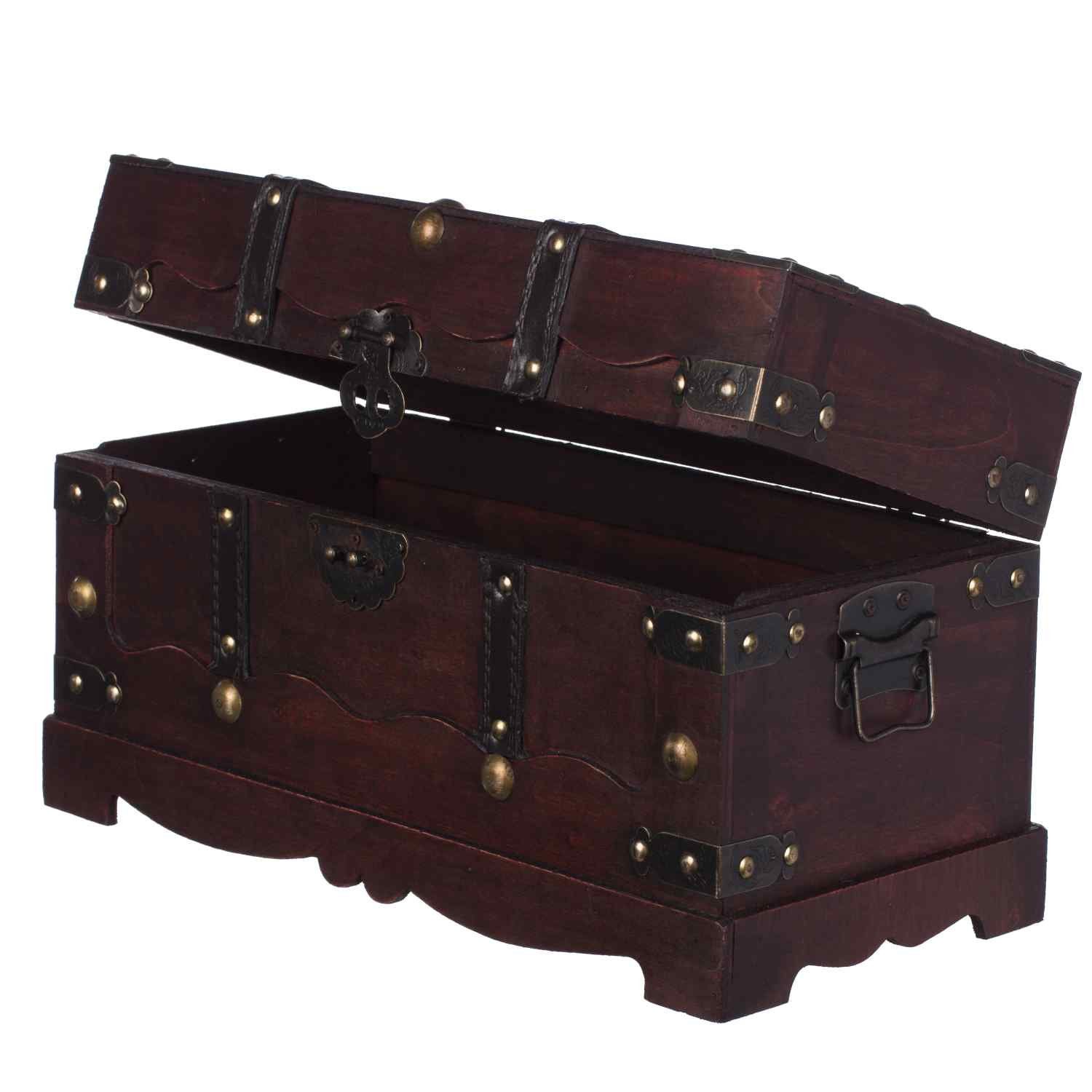 Dekoobjekt FD0432 Truhe Holztruhe Schatzkiste Kiste Piratenkiste Holzbox