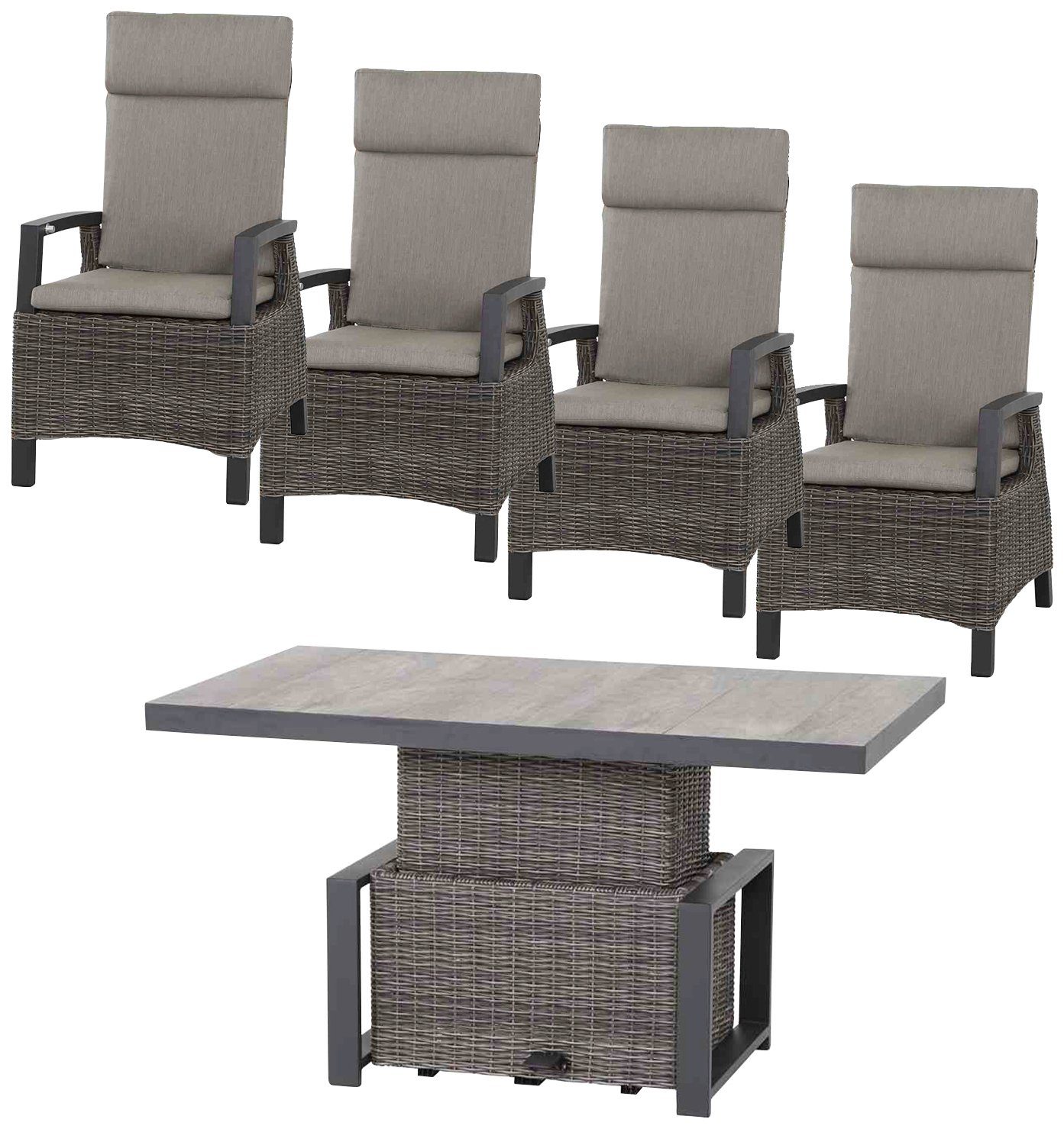 Siena Garden Garten-Essgruppe Corido, (5-tlg)