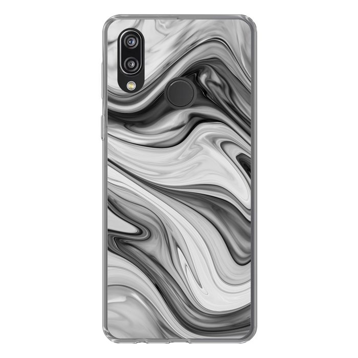 MuchoWow Handyhülle Marmor - Muster - Grau - Marmoroptik - Schwarz Handyhülle Huawei P20 Lite (2019) Handy Case Silikon Bumper Case