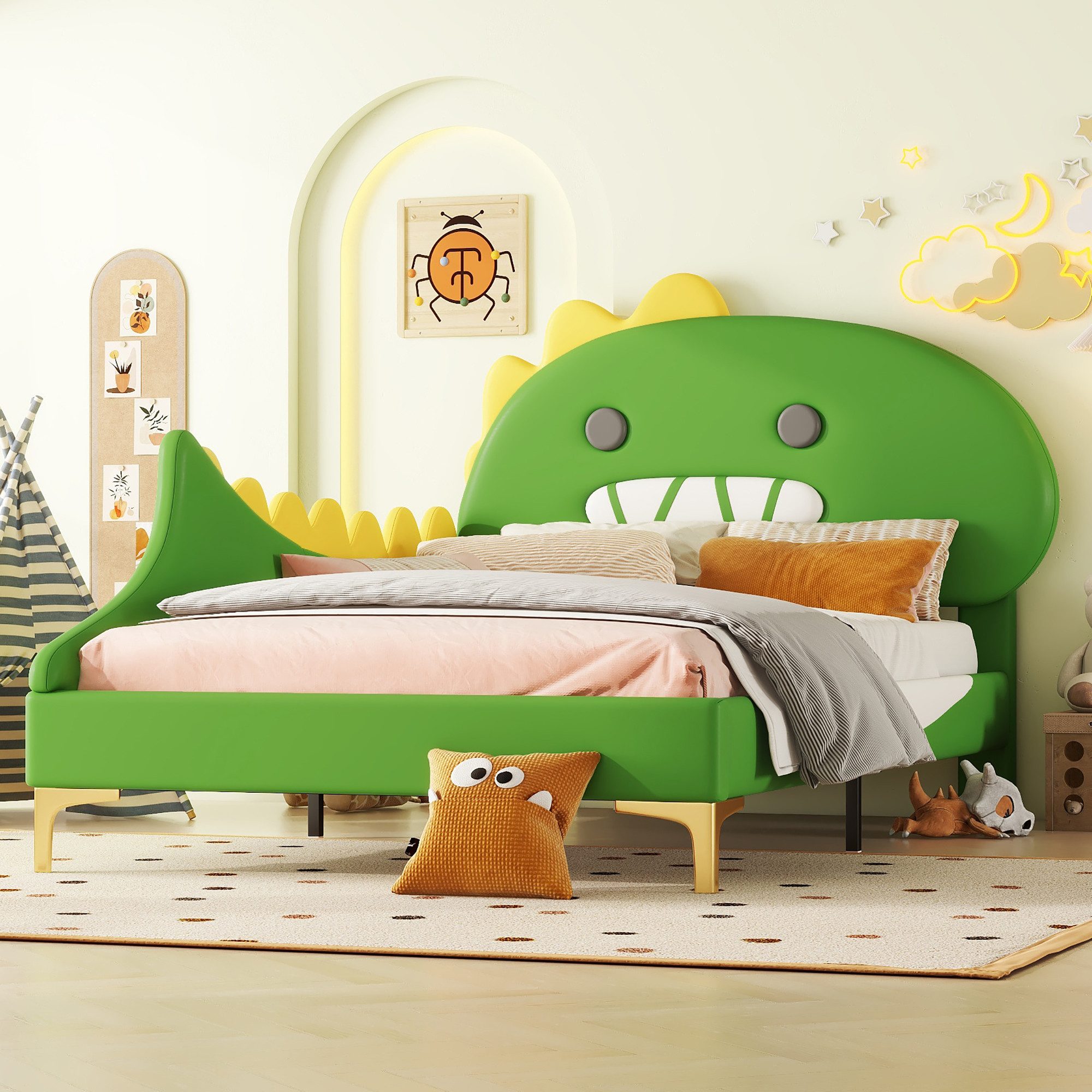 Flieks Polsterbett, Kinderbett 90x200cm mit Cartoon günstig online kaufen