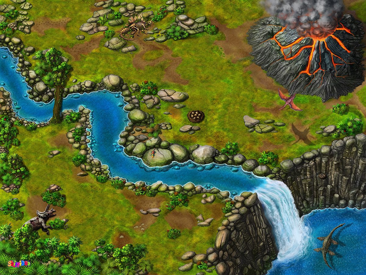 SkippiDoo Kinderteppich Spielteppich Dinoworld passt perfekt günstig online kaufen