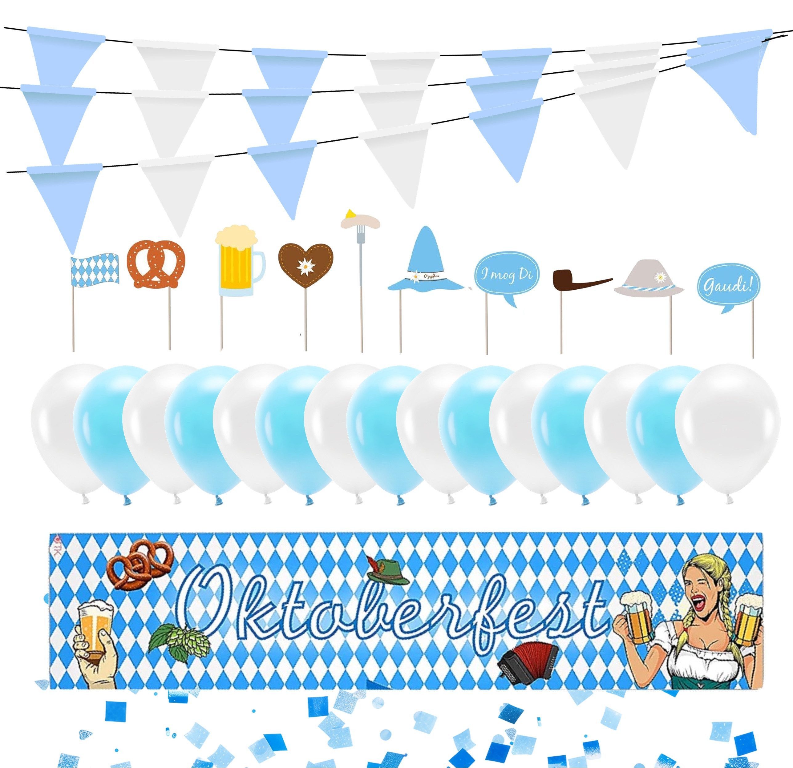 Dekotalent® Hängedekoration Banner XXL Wimpel - Wiesn Deko Dekoration (Set, 1 St., 1x Banner zum Aufhängen), Einfache Montage / Wetterfest