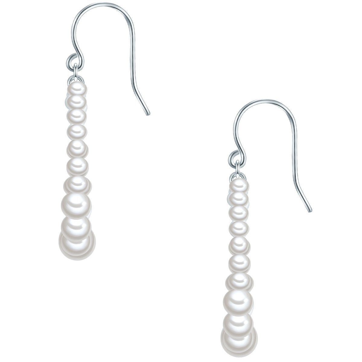 silber, Süßwasser-Zuchtperlen Valero Paar Pearls Ohrhänger mit