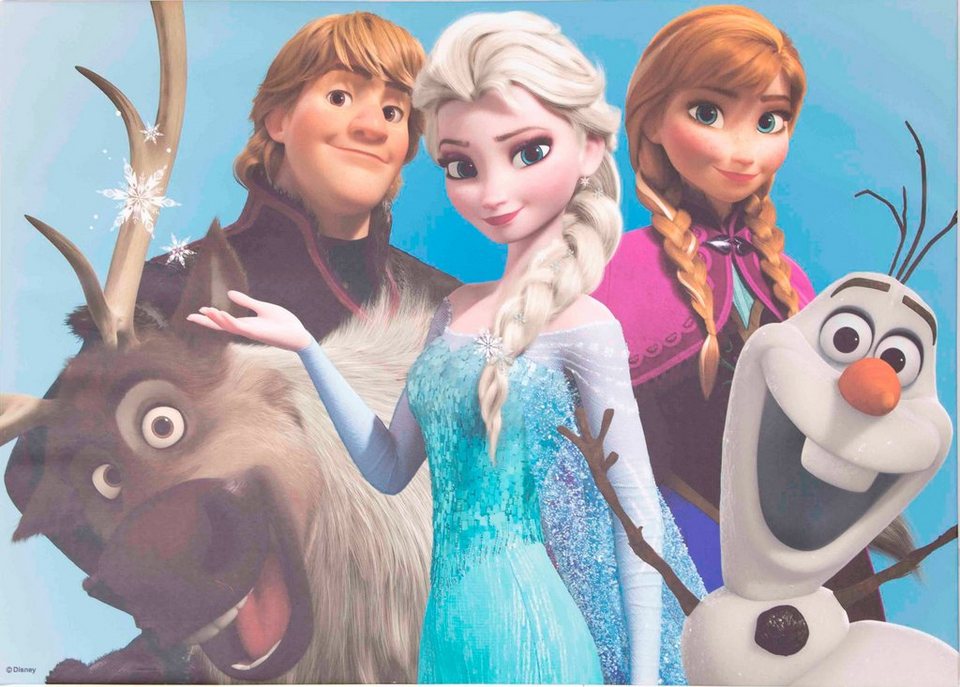 (1 St) Gruppenumarmung, Disney Leinwandbild Frozen