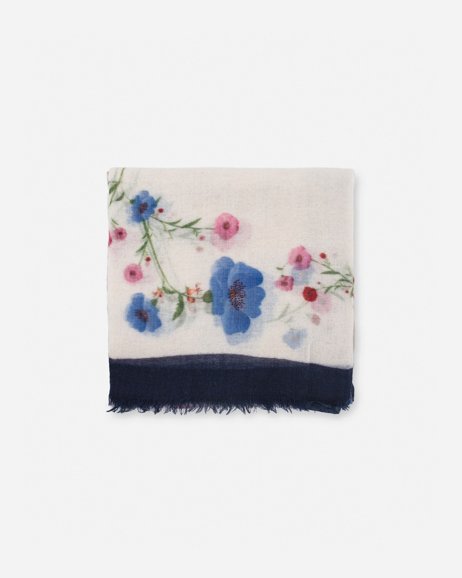 Becksöndergaard Modeschal Florali Woo L:200 Damen Blumen Damenschal, in x B:100 Cremefarben - cm Schal aus weicher Halstuch - bedruckt Wolle 