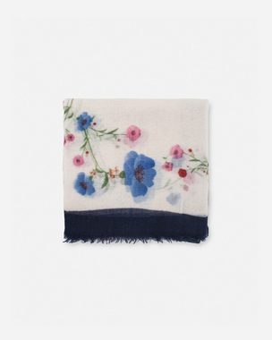Becksöndergaard Modeschal Florali Woo Schal Damen - Halstuch in Cremefarben - weicher Damenschal, bedruckt Blumen aus Wolle - B:100 x L:200 cm