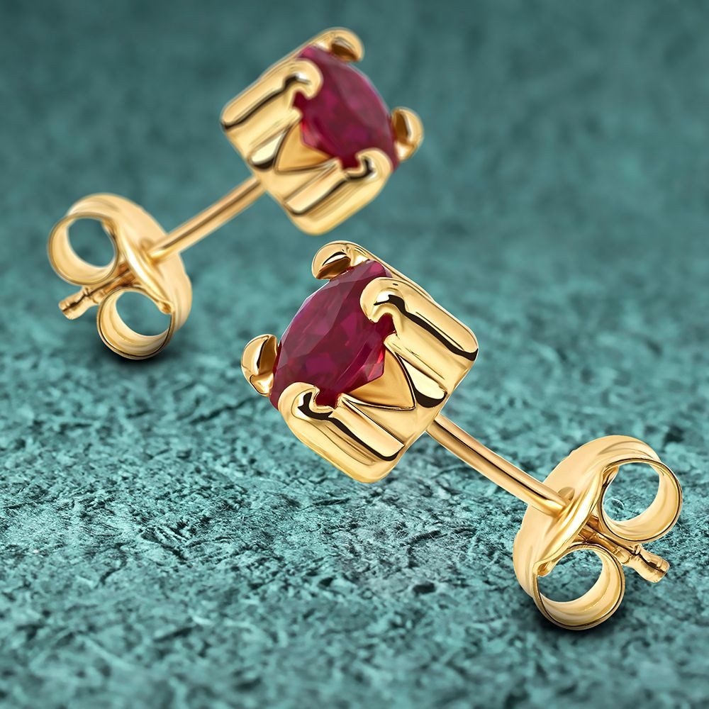 Miore Paar Ohrstecker MA9143E - aus 9 Karat 375 Gelbgold - mit Rubinen 1,20 günstig online kaufen