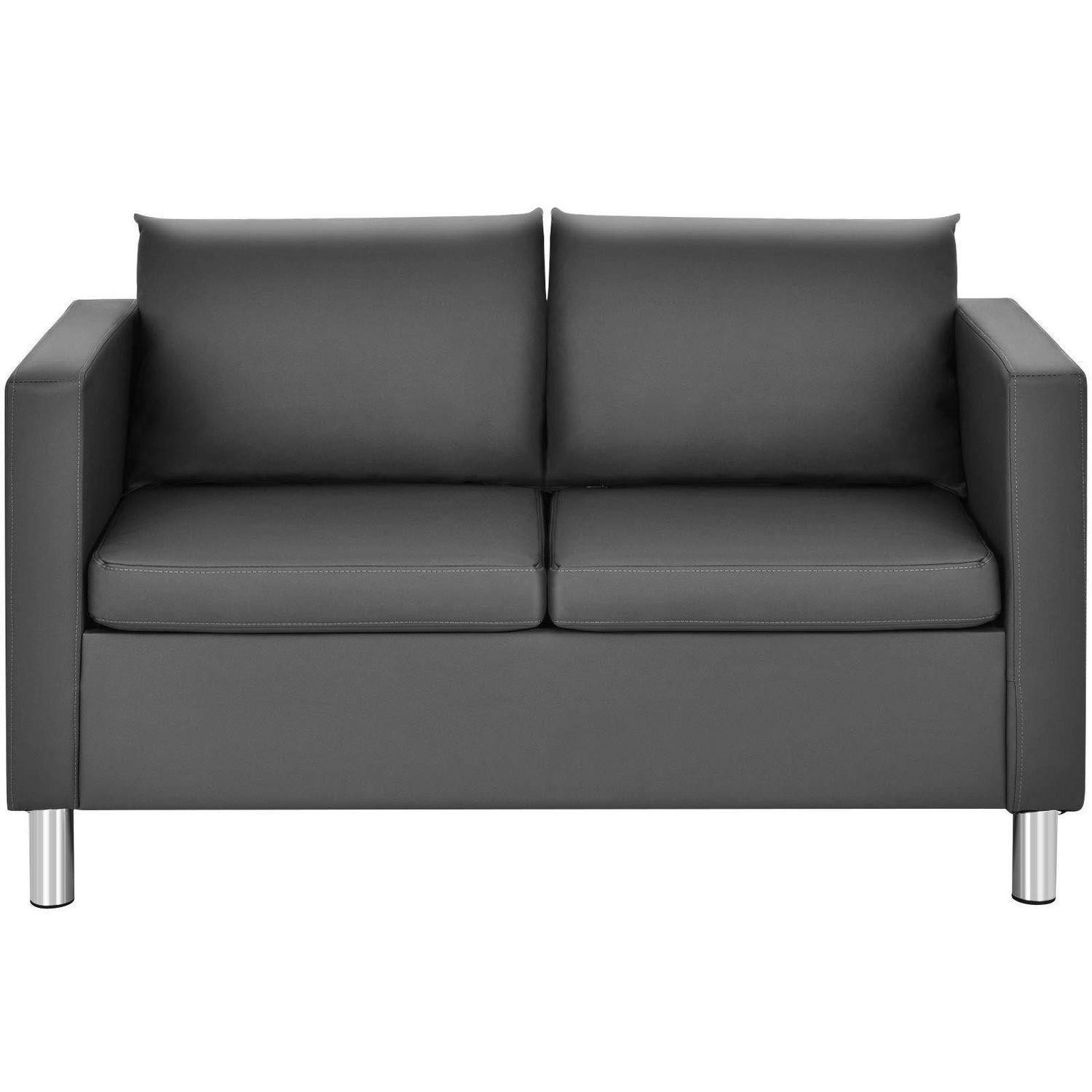 LuxusKollektion 2-Sitzer 2-Sitzer Sofa Kunstleder Metallbeine Holzrahmen