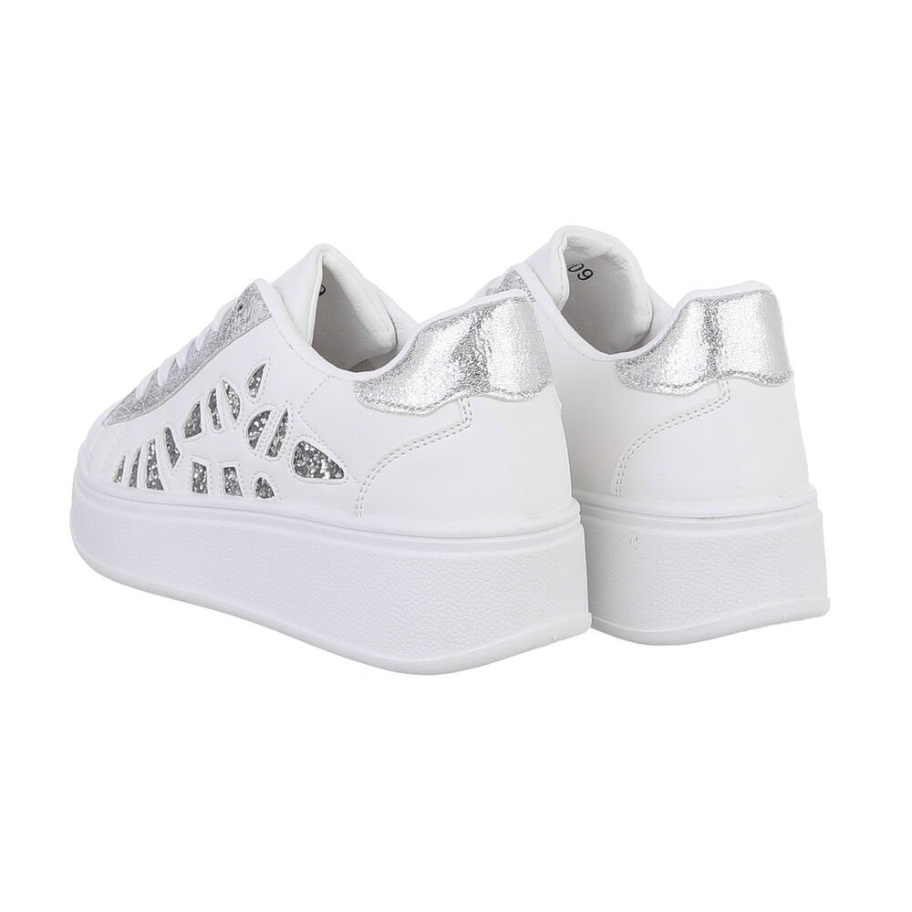 Ital-Design Damen Low-Top Freizeit Sneaker (85255473) Flach Sneakers Low in Weiß