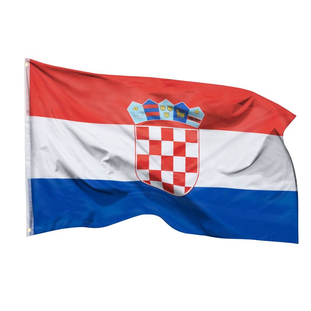 PHENO FLAGS Flagge Kroatien Flagge 90 x 150 cm Kroatische Fahne Nationalflagge (Hissflagge für Fahnenmast), Inkl. 2 Messing Ösen