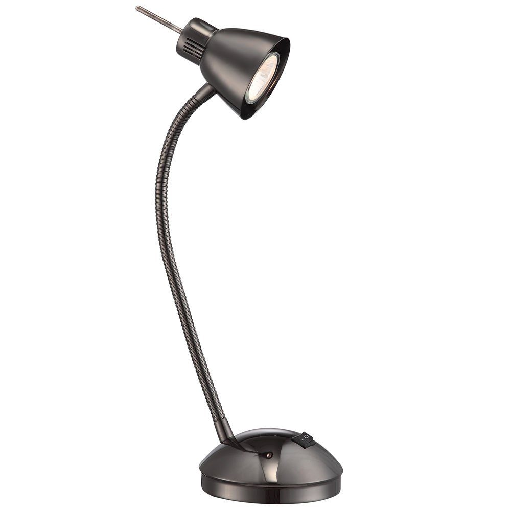 Tischleuchte, Lampe Nickel LED Matt Schreib Tisch inklusive, Leuchtmittel Warmweiß, Metall Beleuchtung Spot Leuchte etc-shop