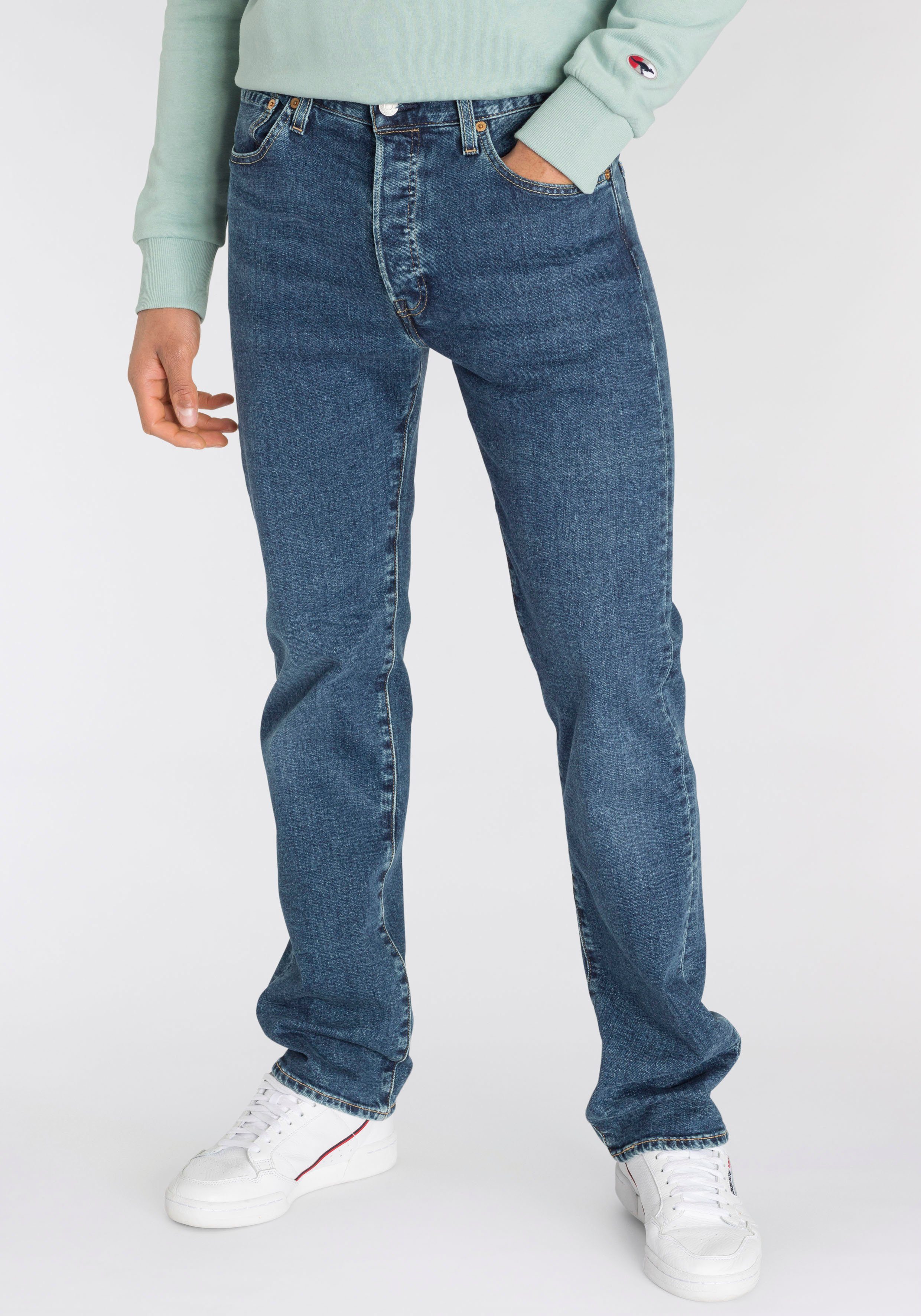 Levi's® 5-Pocket-Jeans Herren Jeans "501" (1-tlg), Schmaler Bund mit  Gürtelschlaufen