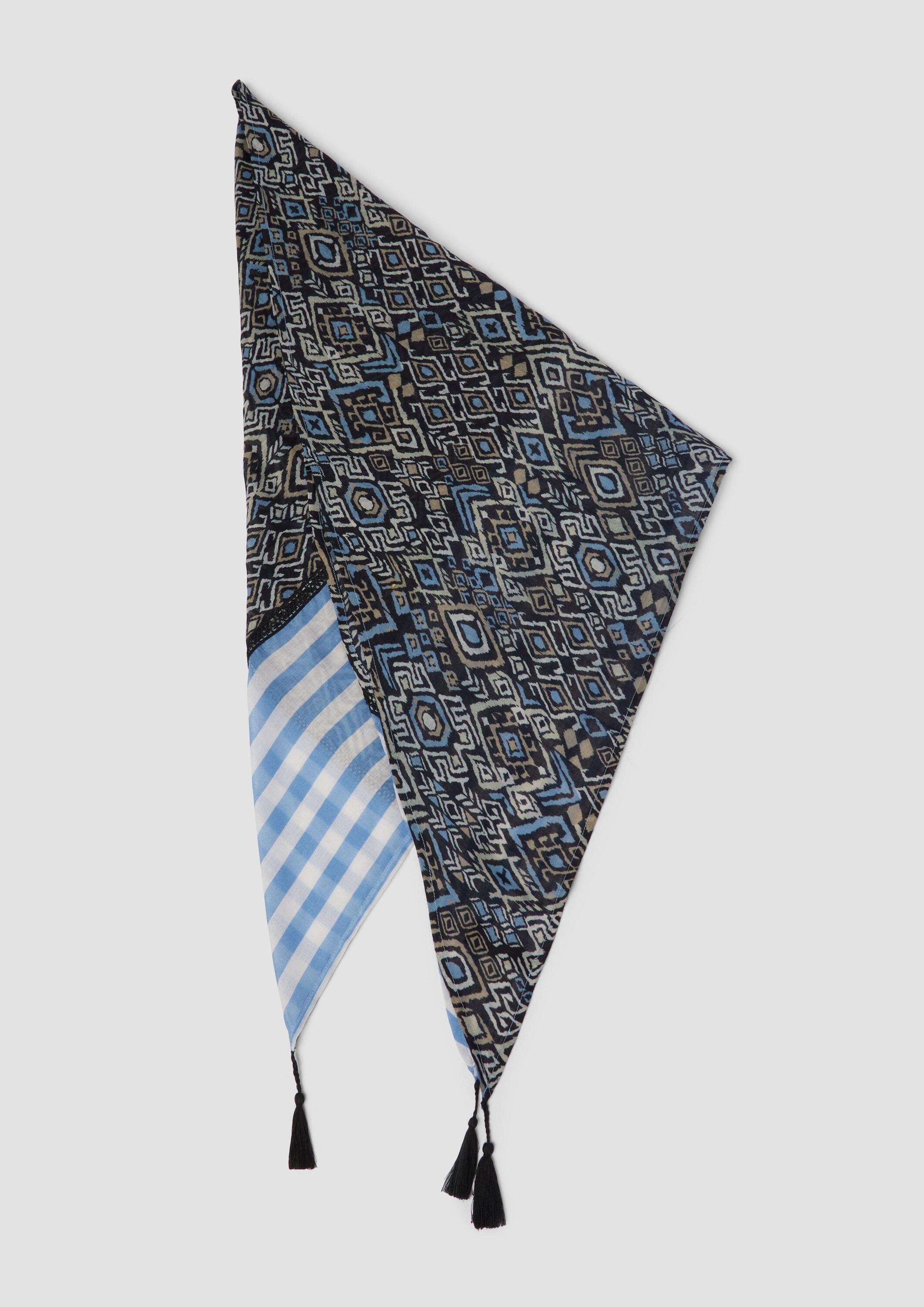 s.Oliver Schal Schal, Dreieckstuch mit All-over-Print und Quasten günstig online kaufen