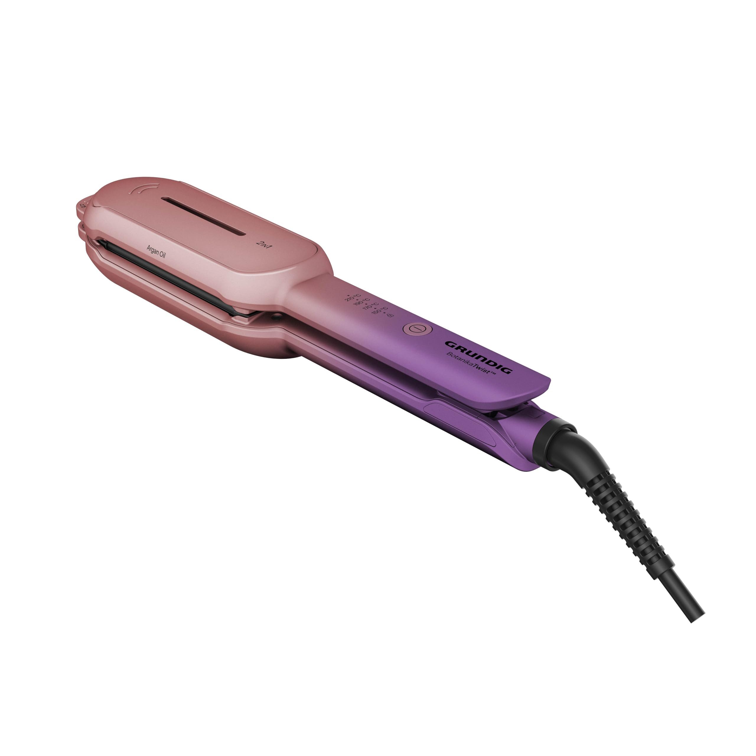 Grundig Glätteisen HS 8331 BotanikaTwist, 2-in-1 Haarstyler mit Keramikbeschichtung und Arganöl