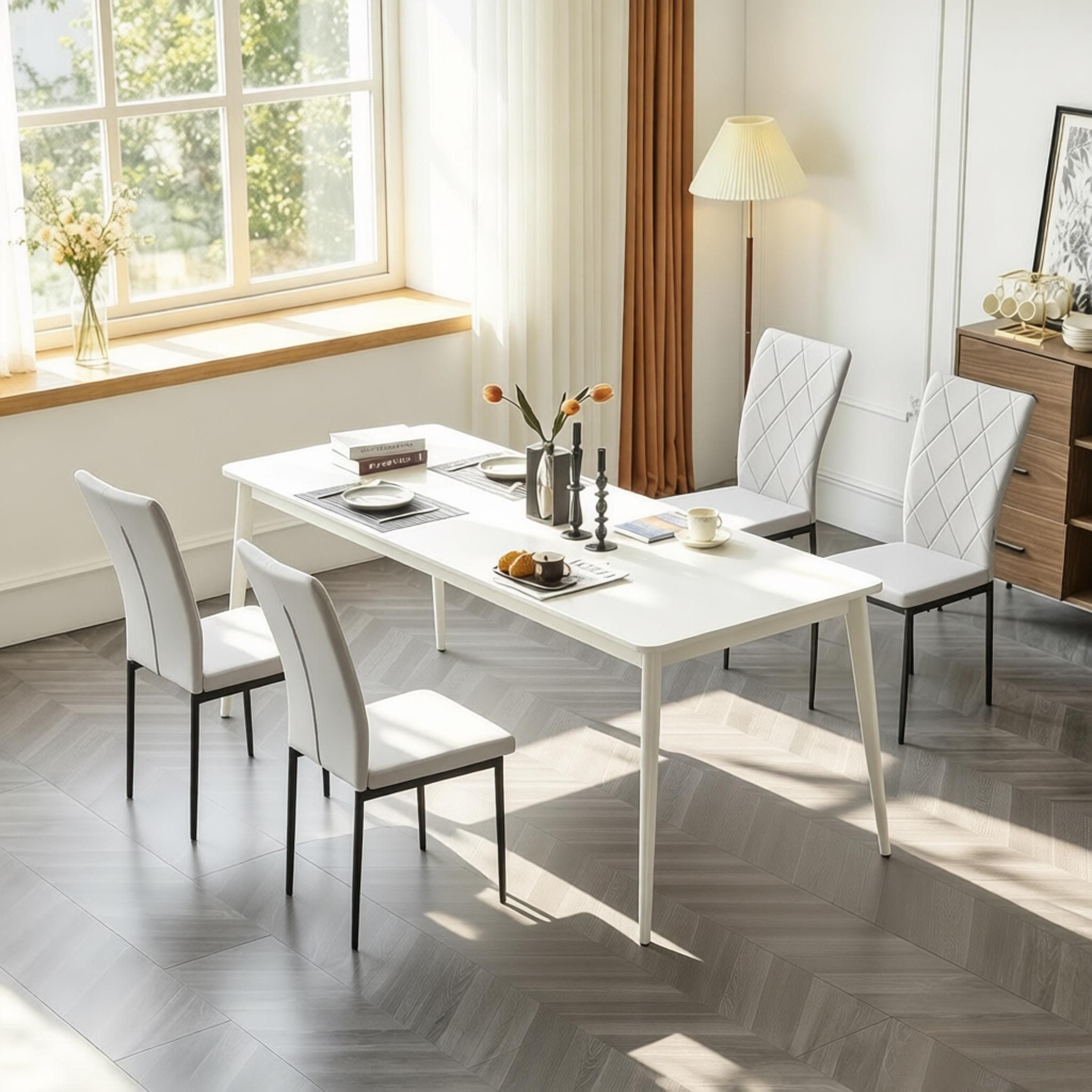 Odikalo Esszimmerstuhl Esszimmerstühle Freizeitstuhl Polsterstuhl mit Rückenlehne (Weicher Aufgabe Stühle Elegant Küchenstühle Essstühle Wohnzimmer Stühle Empfangsstühle Wartezimmer Stühle(nur 4PCS Stühle) Weiche Polsterung mit elastischem Schaumstoff)