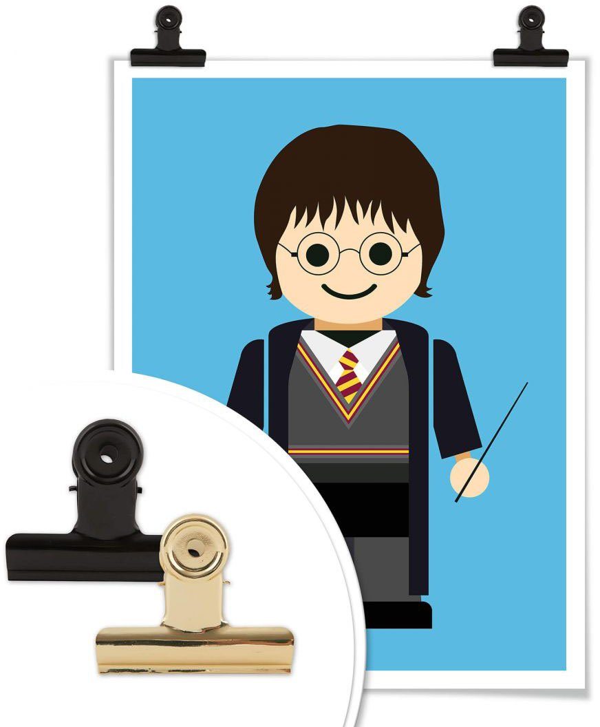 Wall-Art Poster Playmobil Harry Potter Wandbild, St), Poster, Bild, Wandposter Kinder (1 Spielzeug