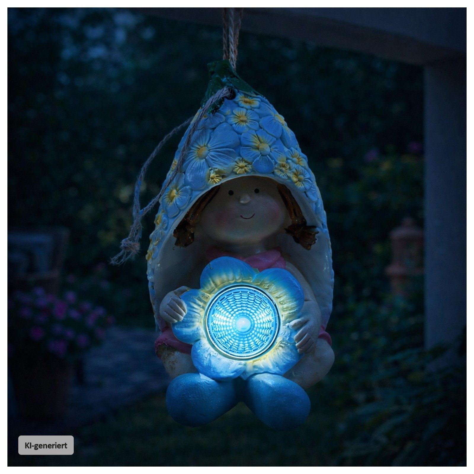 HTI-Living Gartenfigur Solar-Gartenfigur zum Hängen Elfe, (Stück, 1 St., 1 Solar-Gartenfigur)