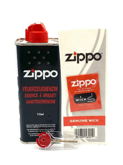 Zippo Feuerzeug Zubehör Set 1 x Benzin 1 x Feuersteine 1 x Docht Original ZIPPO