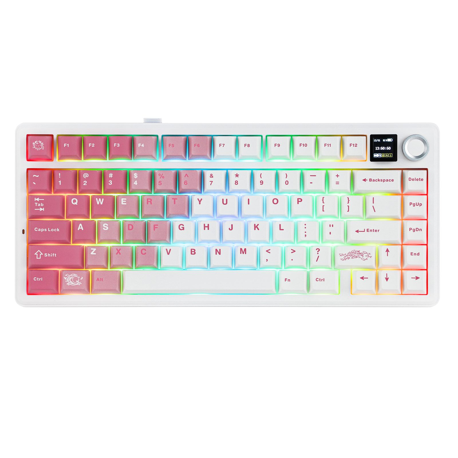 EPOMAKER Mechanische Tastatur (75% Layout) mit TFT-Display und Drehregler Gaming-Tastatur (Gasket Hot-Swap Kabellose Tastatur für PC/Mac/Linux, QWERTY US-Layout)